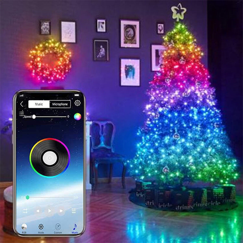 Guirlande lumineuse en fil de cuivre avec apllication pour smartphone